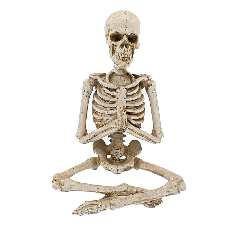 Halloween Meditation Skull Resin Statue